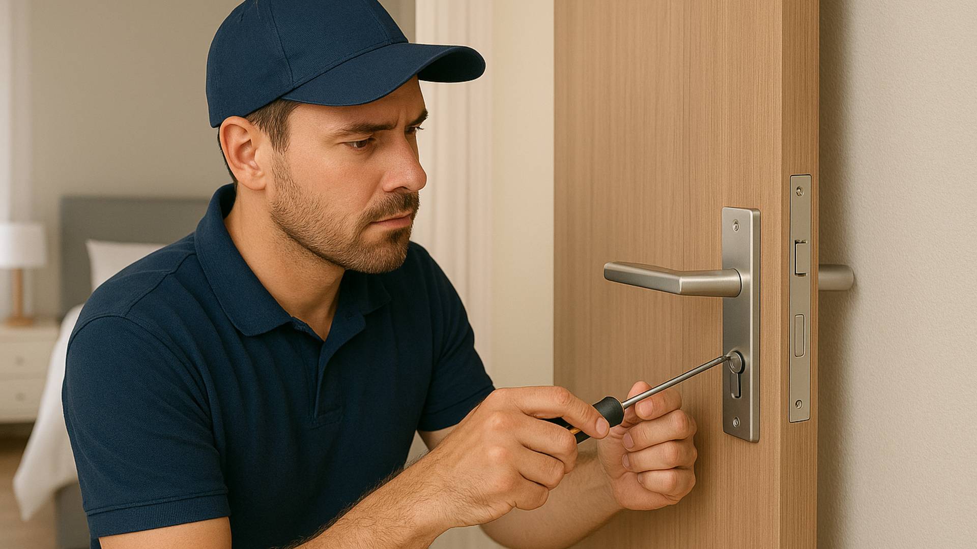 Image of a Locksmith repairing a rolling shutter