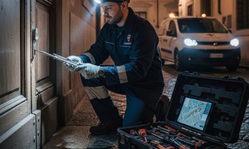 Locksmith opening a locked door